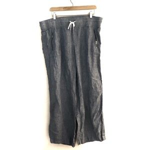 Athleta Cabo linen wide leg pants light blue xl
